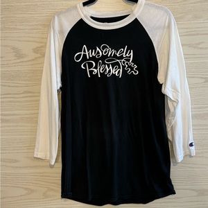 Champion baseball 3/4 sleeve t shirt. Size M. Autism awareness.